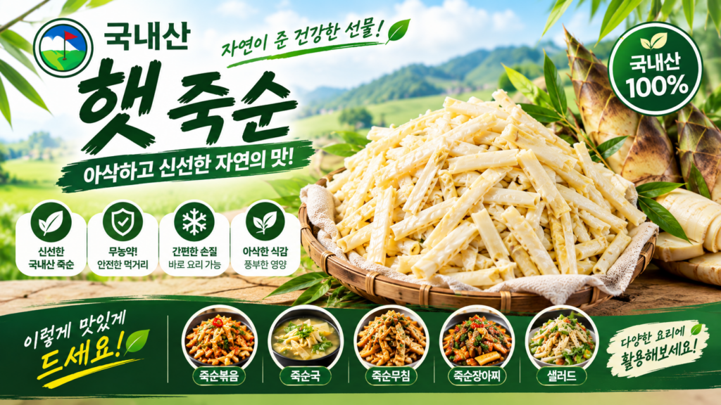 담양 찢은 죽순 1kg 후기, 손질 없이 바로 볶아 먹는 아삭한 유기농 제철 반찬 죽순효능 제품 이미지